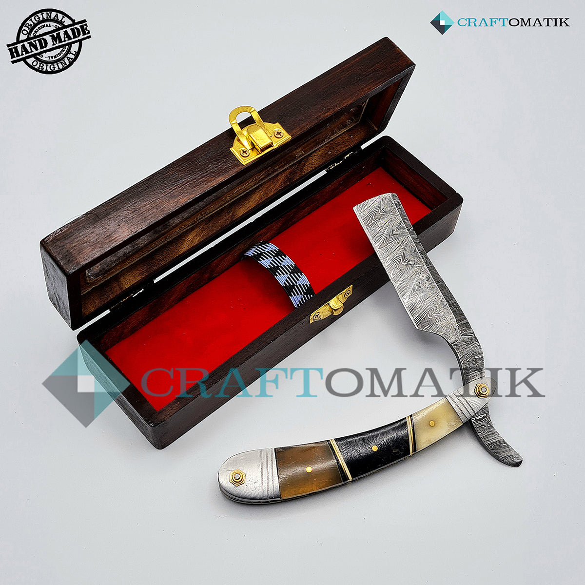 Damascus Steel Barber Razor Giftset - DBR42