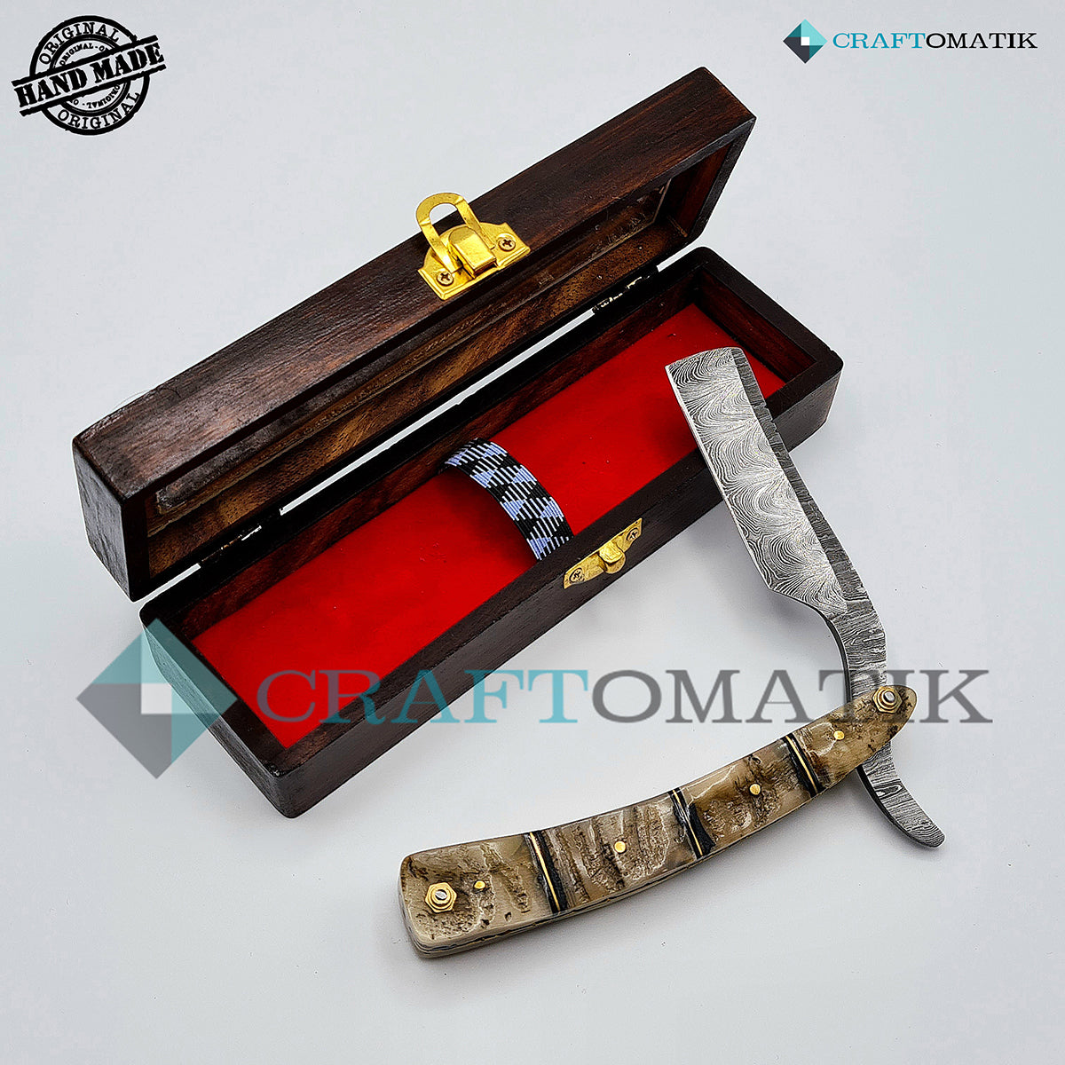 Damascus Steel Barber Razor Giftset - DBR55