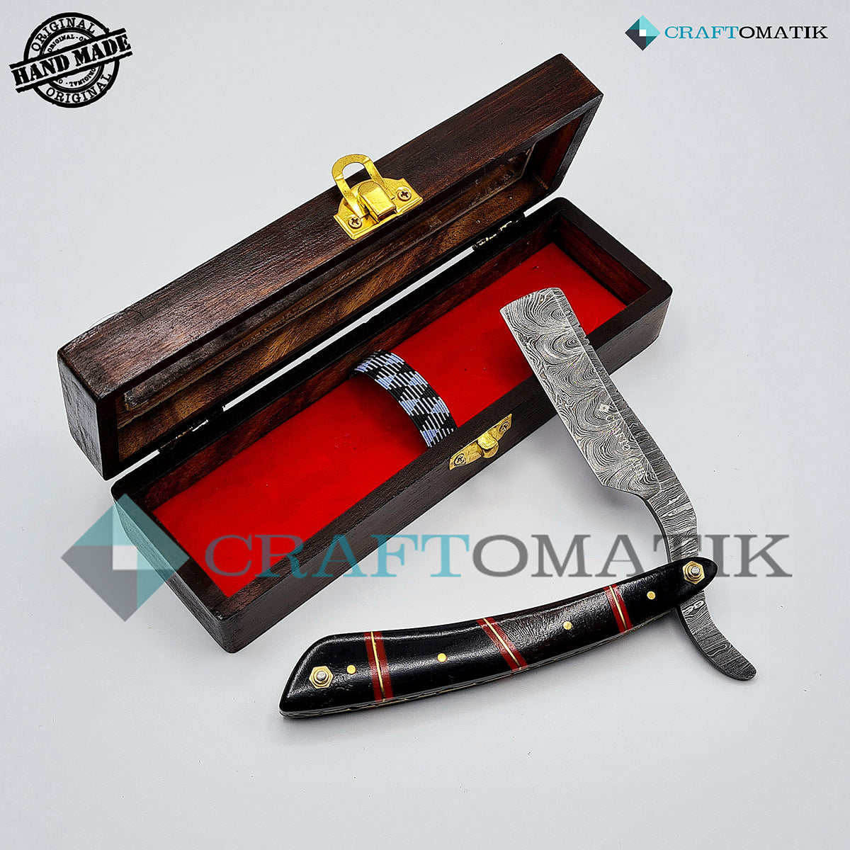 Damascus Steel Barber Razor Giftset - DBR56