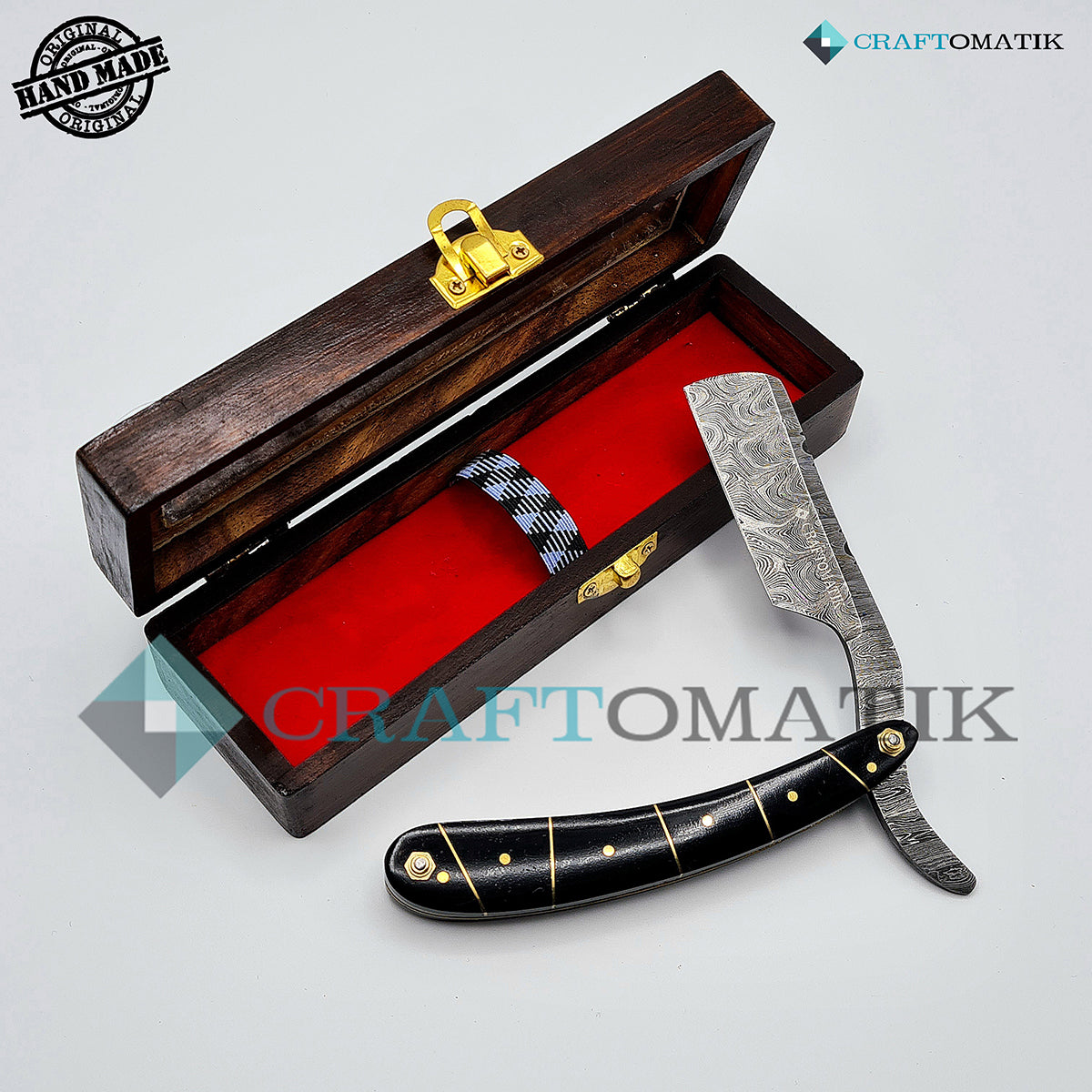 Damascus Steel Barber Razor Giftset - DBR65