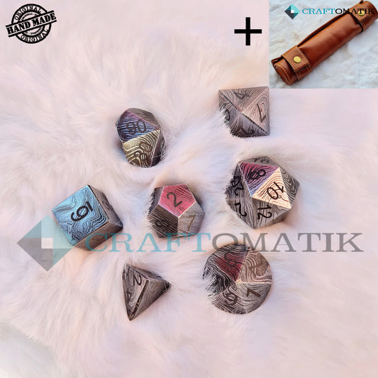 DnD Damascus Steel Dice Set