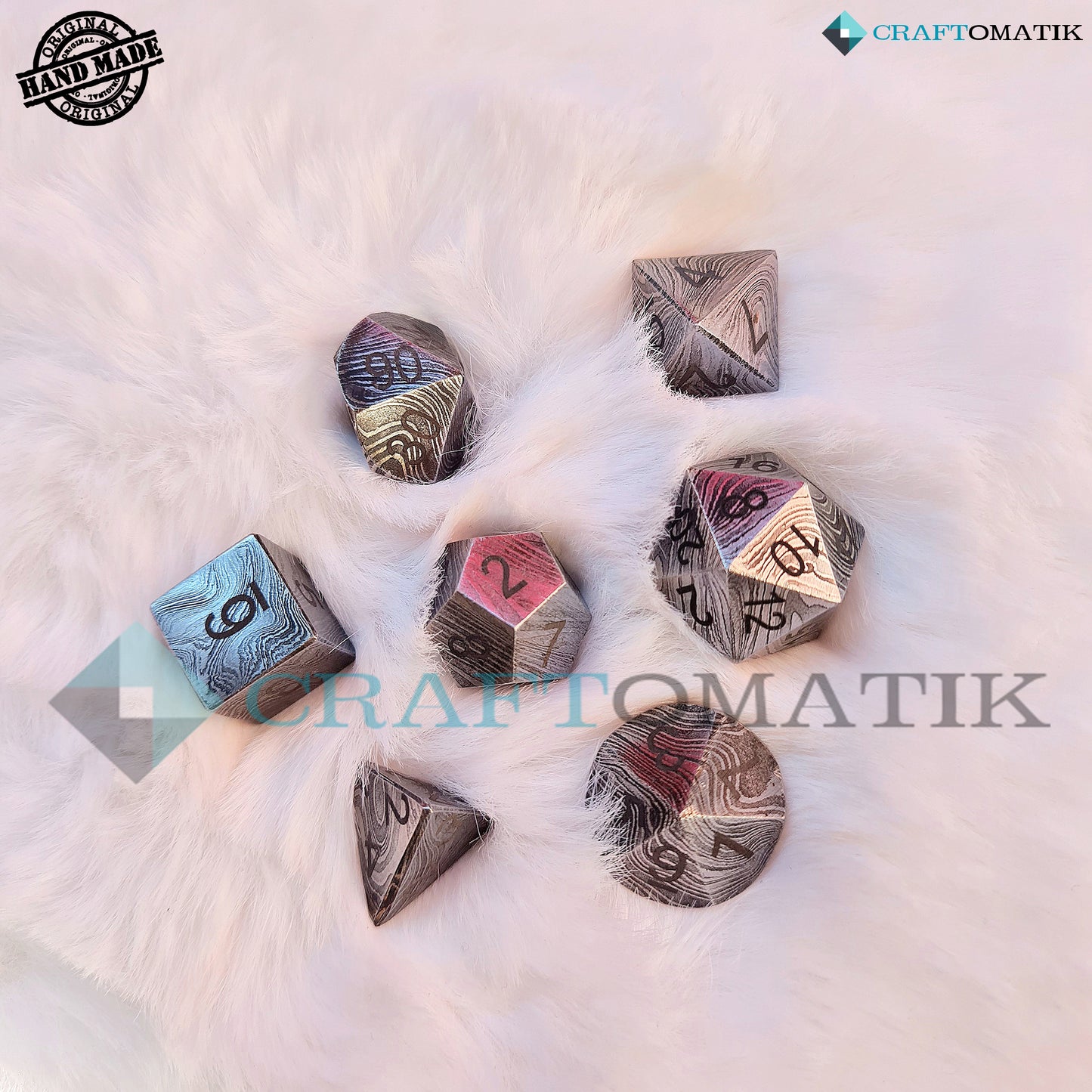 DnD Damascus Steel Dice Set