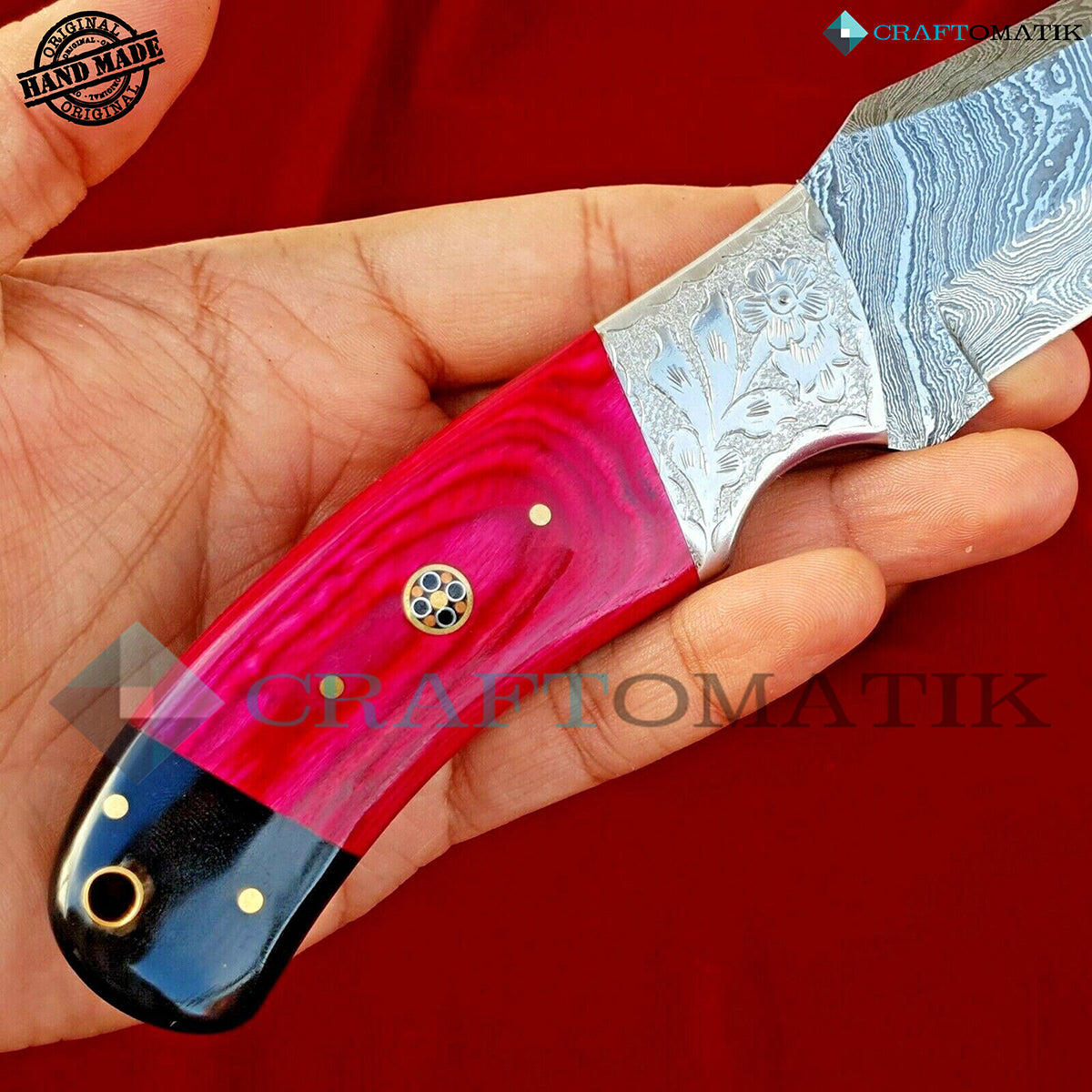 Damast Jagdmesser - Rosa