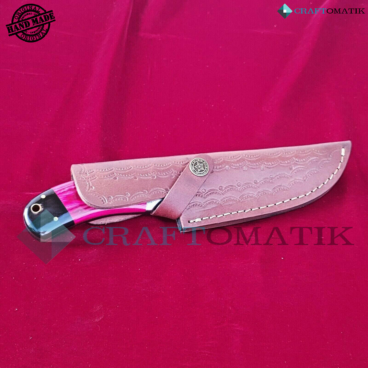 Damast Jagdmesser - Rosa