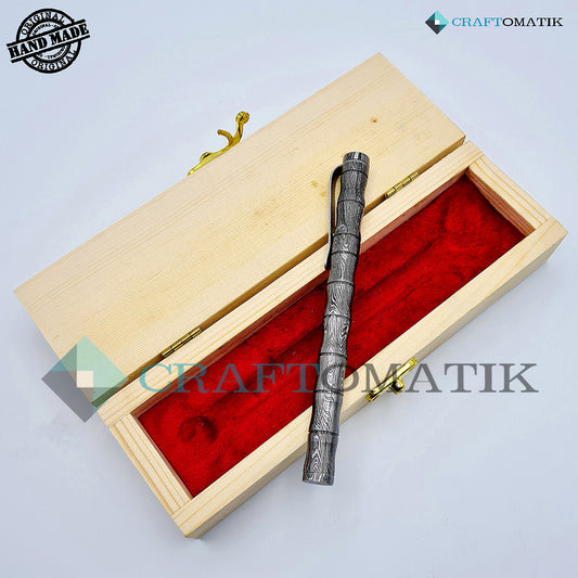 Damascus Steel Ballpoint Pen Gift Set| Handmade Pen Set Damascus | DP05