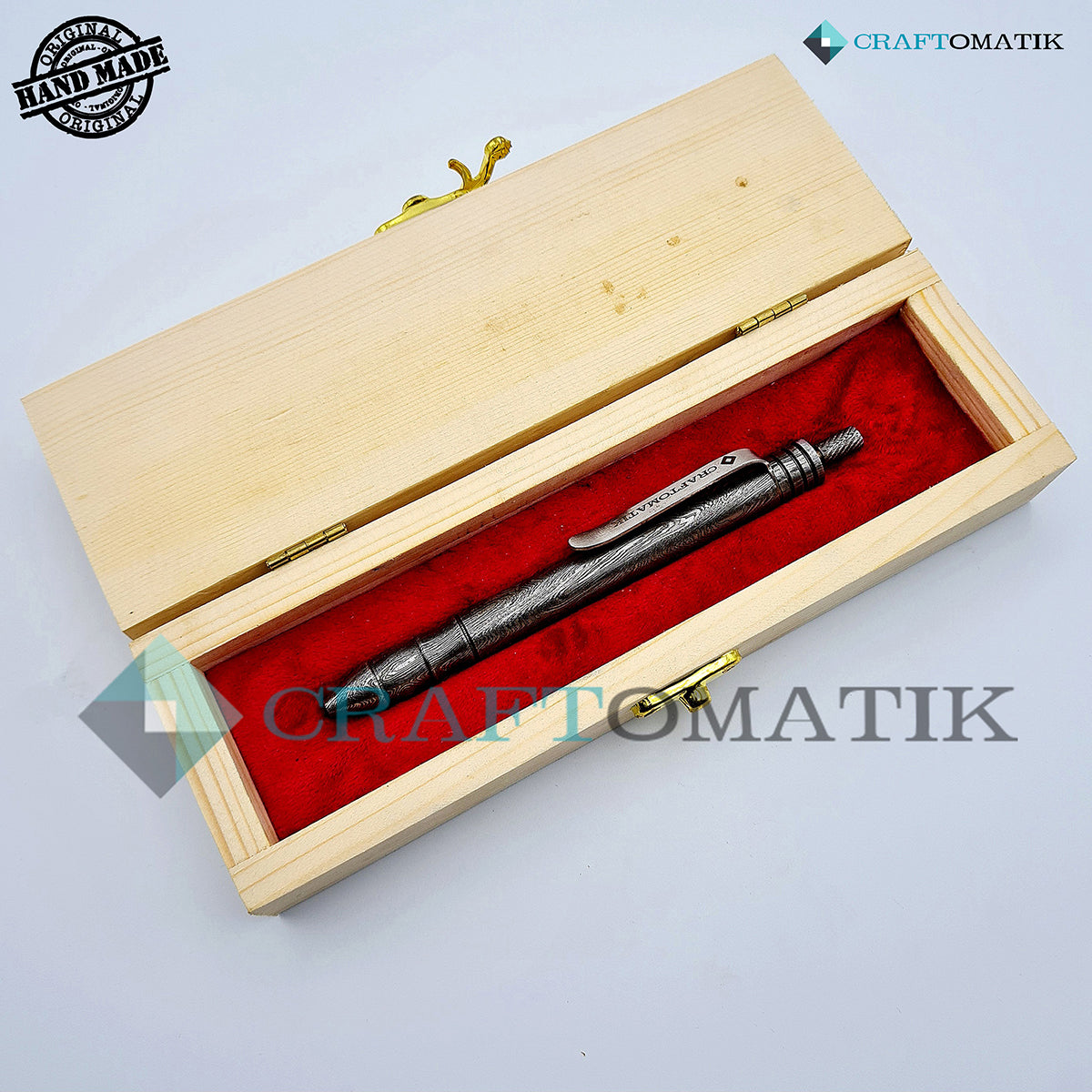 Damascus Steel Ballpoint Pen Gift Set| Handmade Pen Set Damascus | DP06