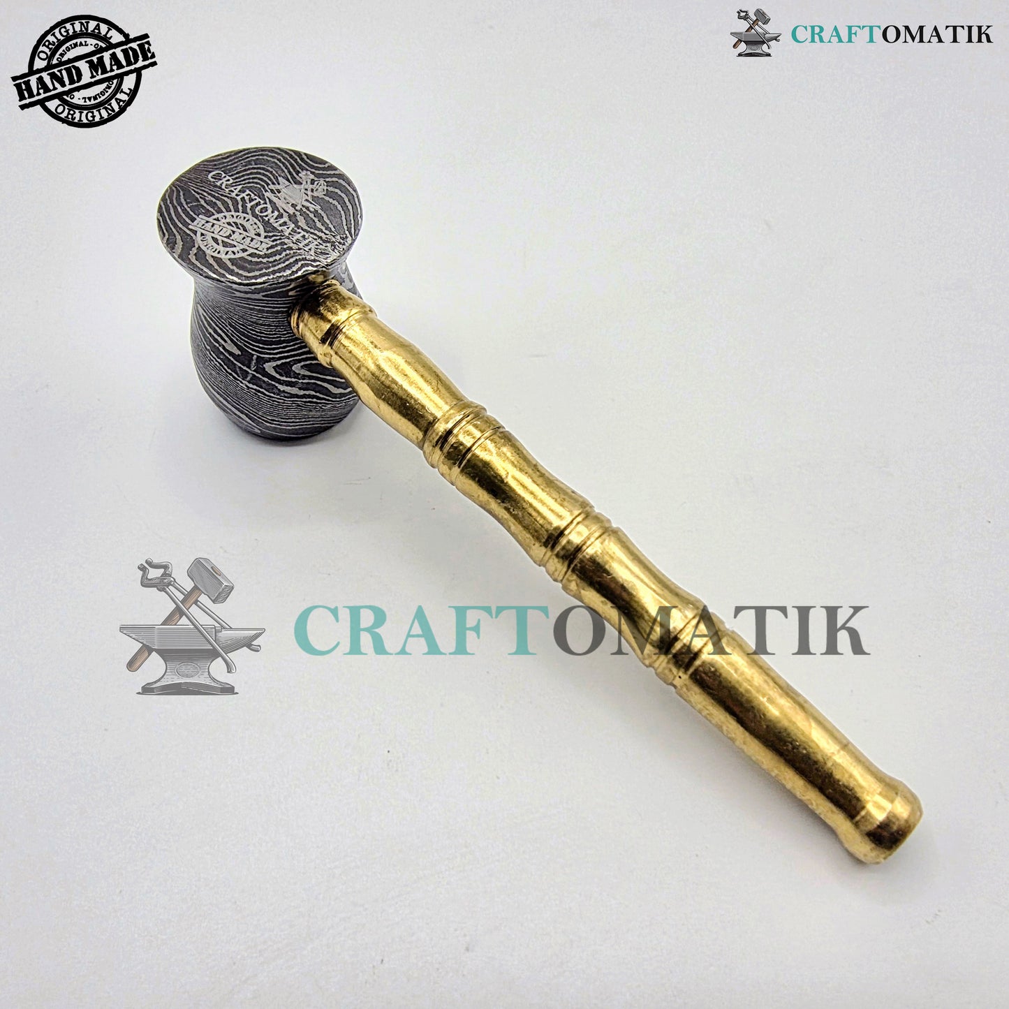 Damascus Steel Smoking Pipe | Handcrafted Tobacco Pipe Gift for Smokers | Royal Home Decor | Collector item for Smokers | Damascus Pipe | DSP01