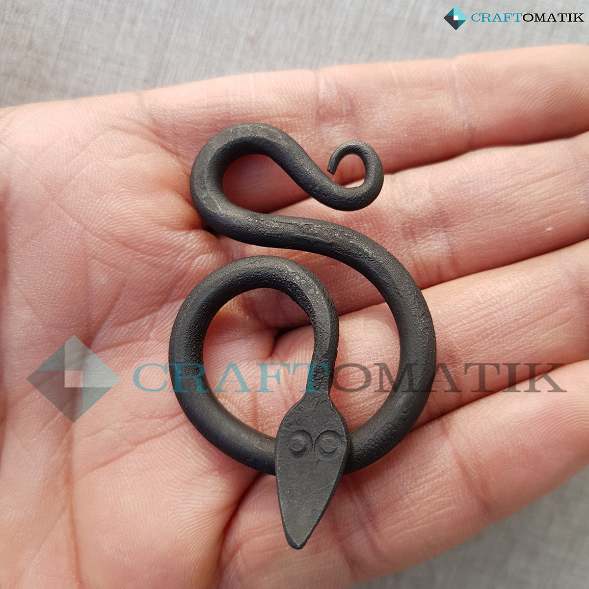 Medieval Amulet | Handmade Viking pendant | Wrought Iron Celtic Locket | Snake shape | HFA07