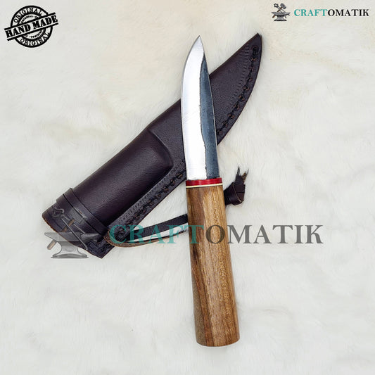 Medieval Celtic knife | Handmade Viking knife 20 cm | Carbon steel blade Garden Camping knife | leather cover | LARP | HFK28