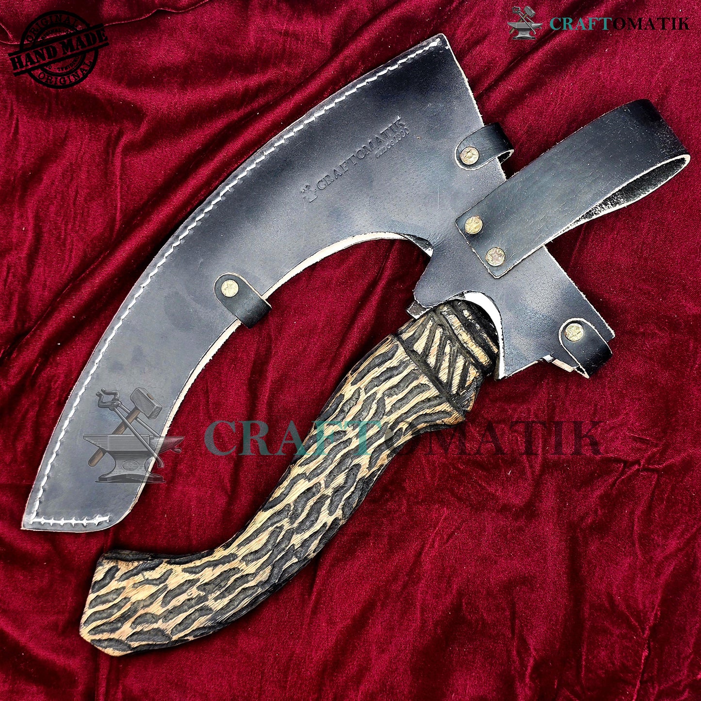 Viking Kitchen Axe | Medieval Butcher Axe | Pizza Axe | Handmade Kitchen and Outdoor Axe | 1045 High Carbon Steel blade | Ash wood handle | Gift Axe | PC02