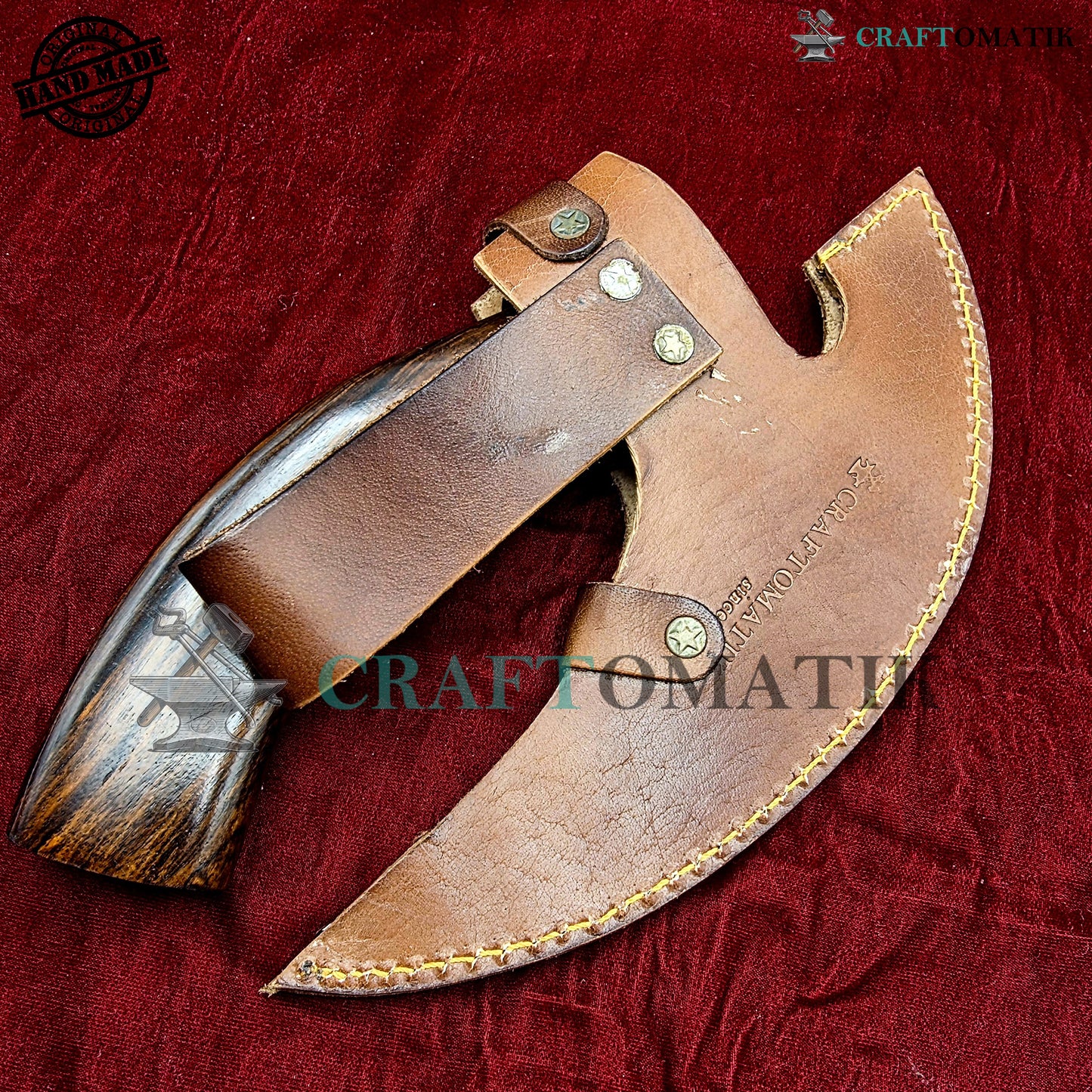 Viking Kitchen Axe | Medieval Butcher Axe | Pizza Axe | Handmade Kitchen and Outdoor Axe | 1045 High Carbon Steel blade | Ash wood handle | Gift Axe | PC03