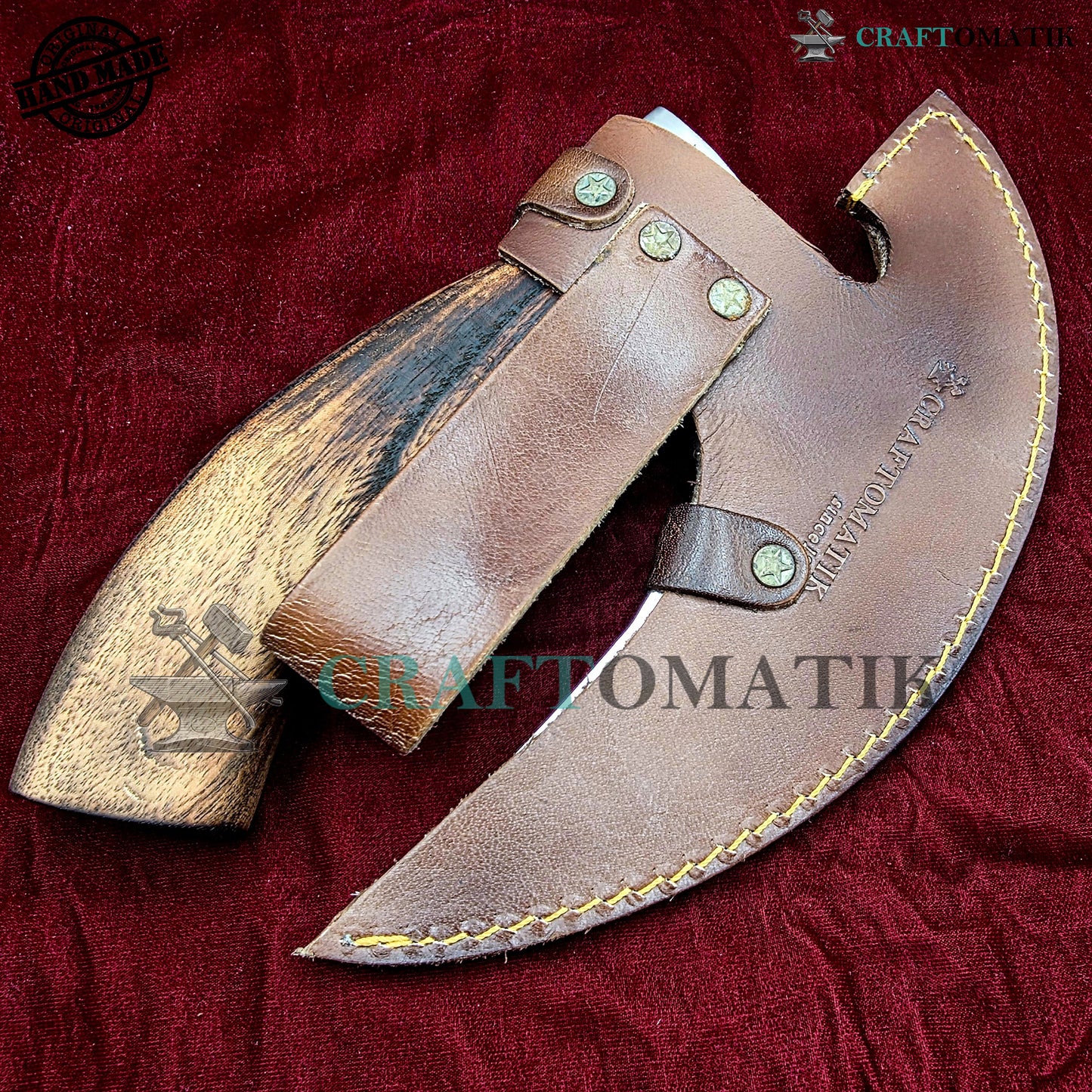 Viking Kitchen Axe | Medieval Butcher Axe | Pizza Axe | Handmade Kitchen and Outdoor Axe | 1045 High Carbon Steel blade | Ash wood handle | Gift Axe | PC04