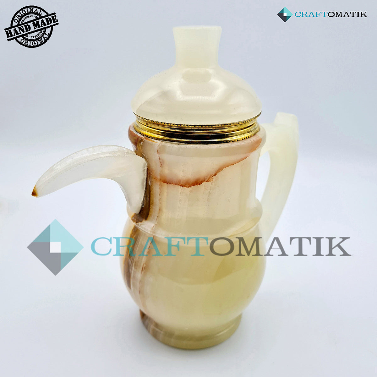 Royal Tea Set | 13 Pcs Pot and Cups | Marble Stone 2.5 kg | Hand made | TS01