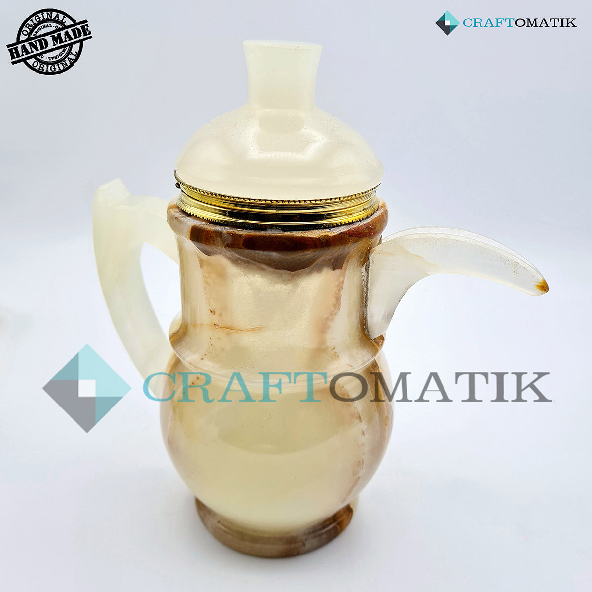 Royal Tea Set | 13 Pcs Pot and Cups | Marble Stone 2.5 kg | Hand made | TS01