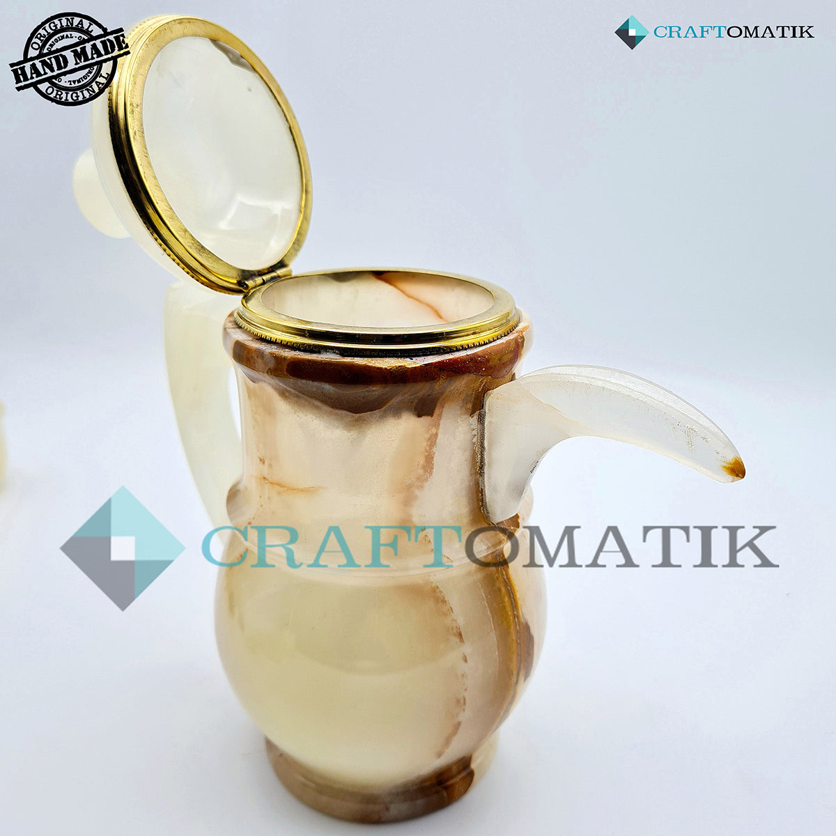 Royal Tea Set | 13 Pcs Pot and Cups | Marble Stone 2.5 kg | Hand made | TS01