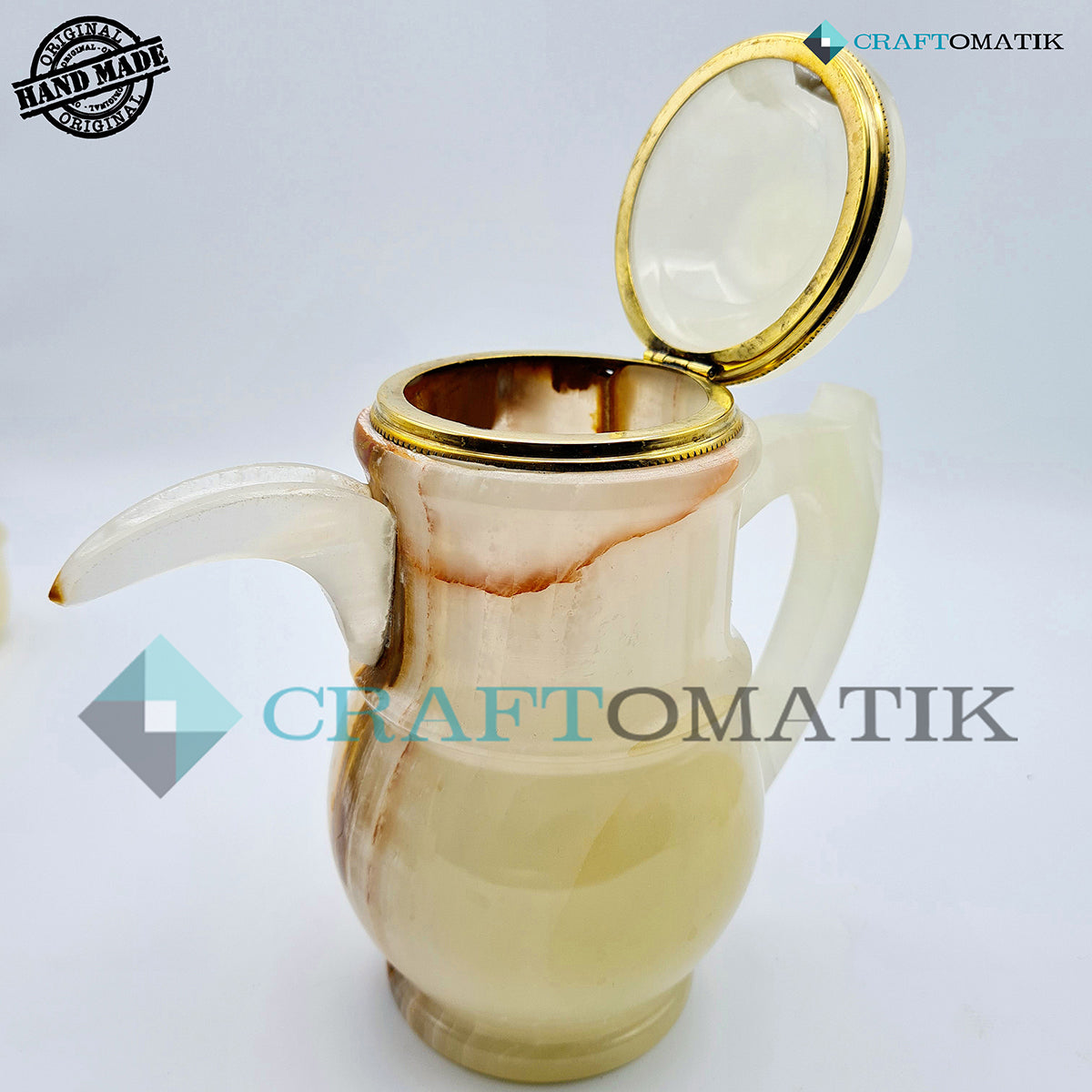 Royal Tea Set | 13 Pcs Pot and Cups | Marble Stone 2.5 kg | Hand made | TS01